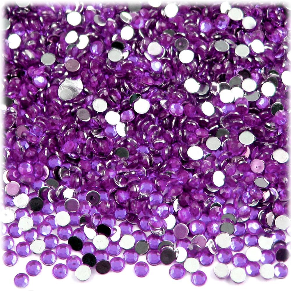 The Crafts Outlet 5-PK Set (7,200-Piece), Round 3mm Rhinestones, Flatback, Blue Tones