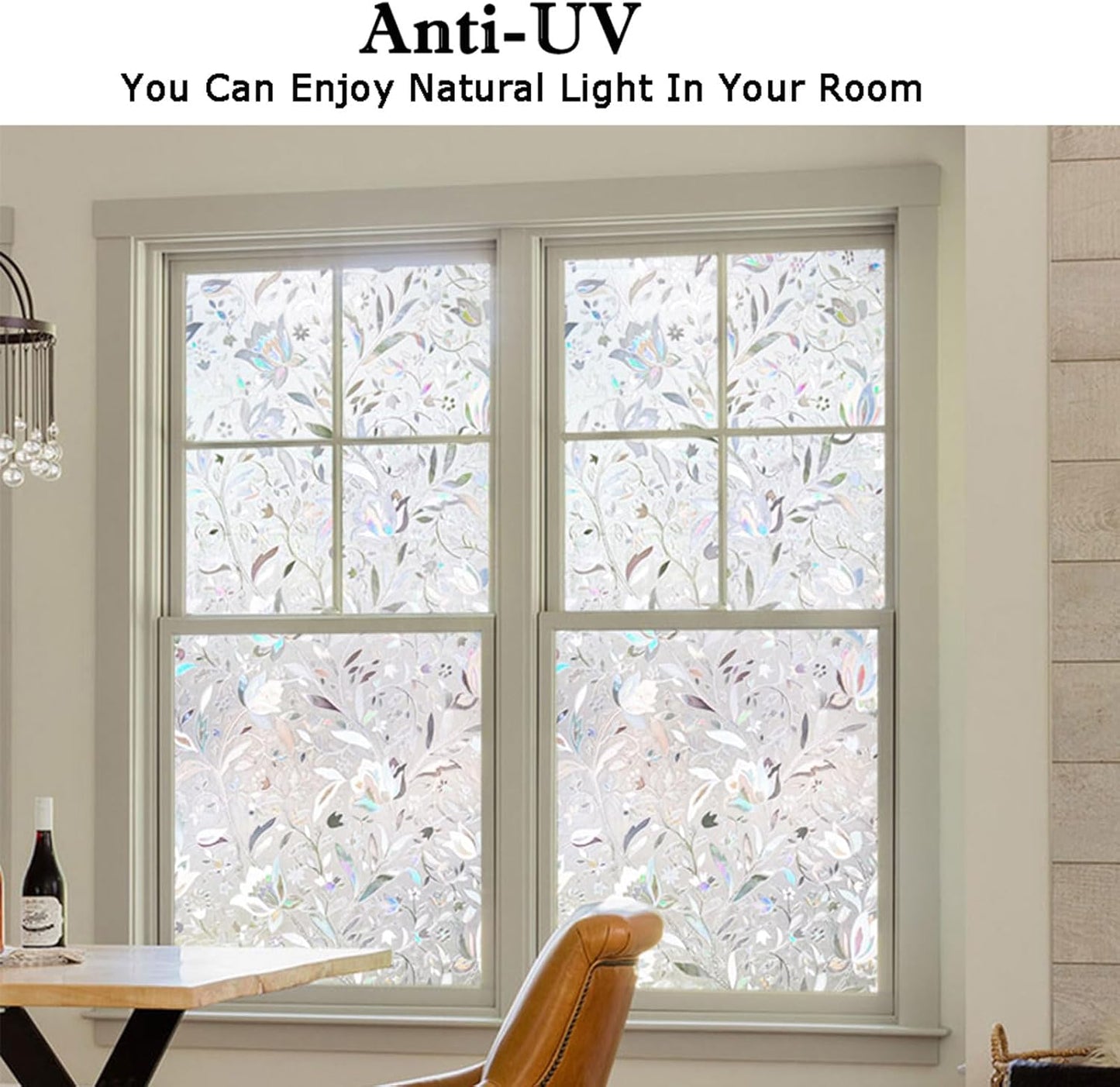 Kromapolis Window Film, Window Privacy Film, Window Vinyl Glass Covering, Stained Glass Decorative Film, Window Film Privacy Frosted Static Clings, Non-Adhesive, No-Glue (35.4 x 118.1inch)