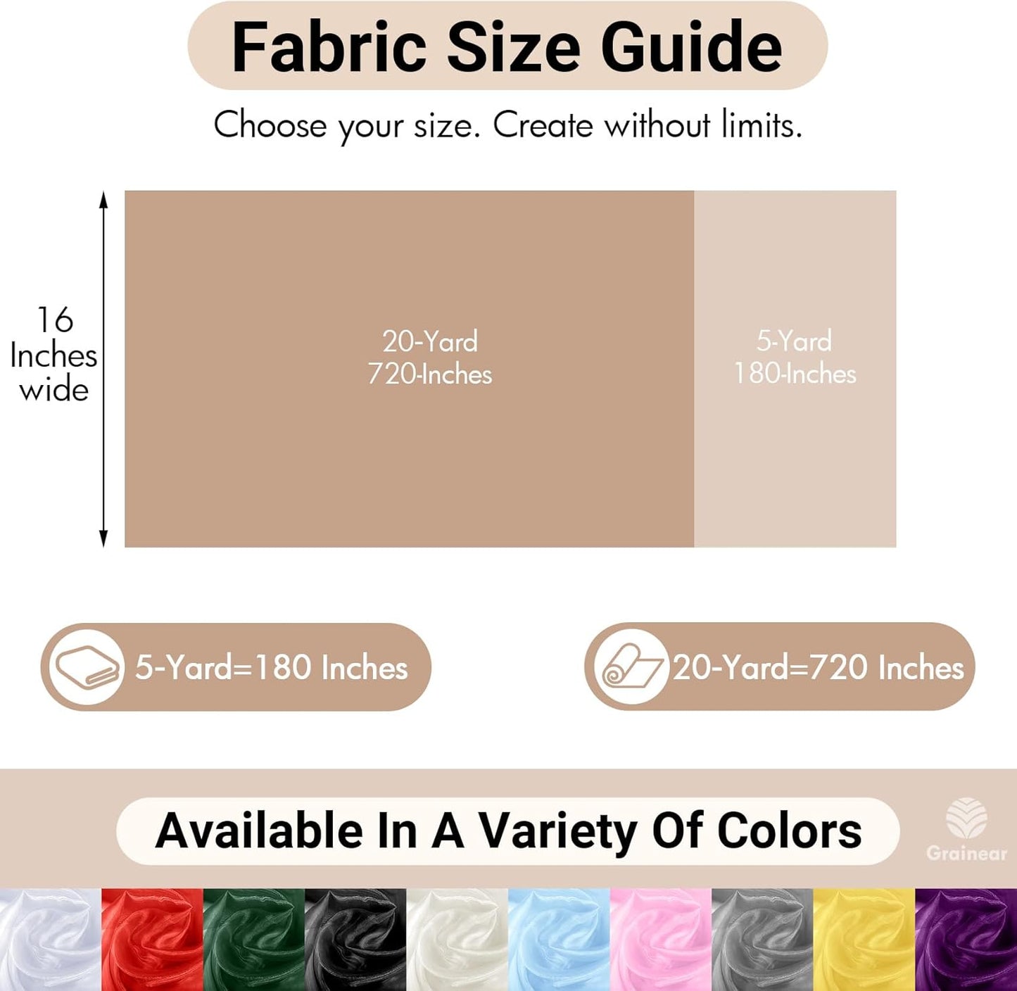 Ivory Crystal Organza Fabric – 16" x 5 Yards Lightweight Sheer Tulle for Bows, Tutus, Table Runners, Gift Wrapping, Crafts & DIY Sewing (Folded Package)