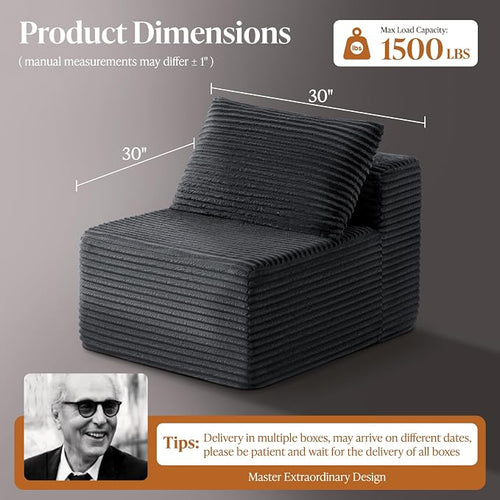 30" Cloud Sectional Couch Single Seat - Image 2