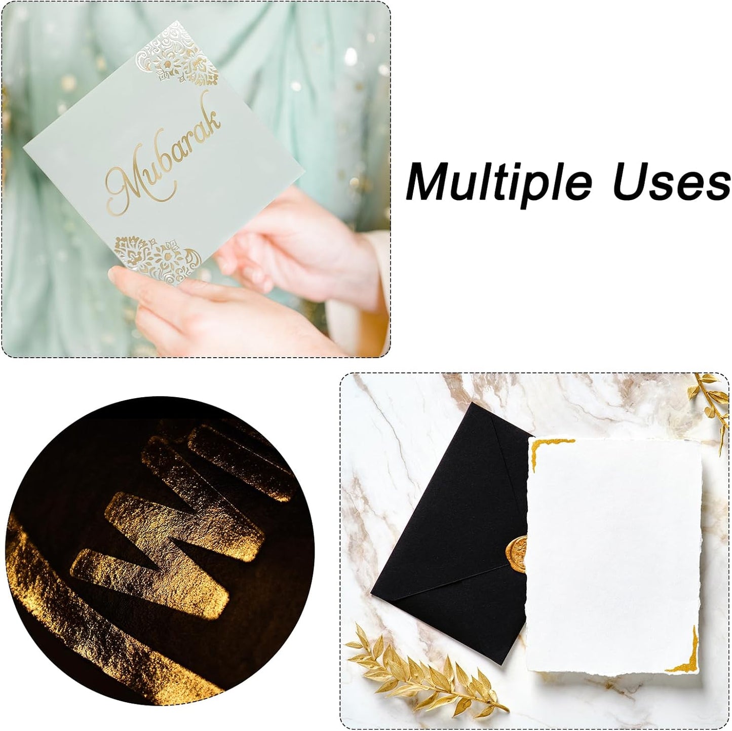 MECCANIXITY 50 Pack Toner Reactive Foil,Deco Foil Transfer Sheets 8.5"x11" A4 Hot Foil Paper for Laser Printer Scrapbooking Heat Transfer DIY Craft,Bronze