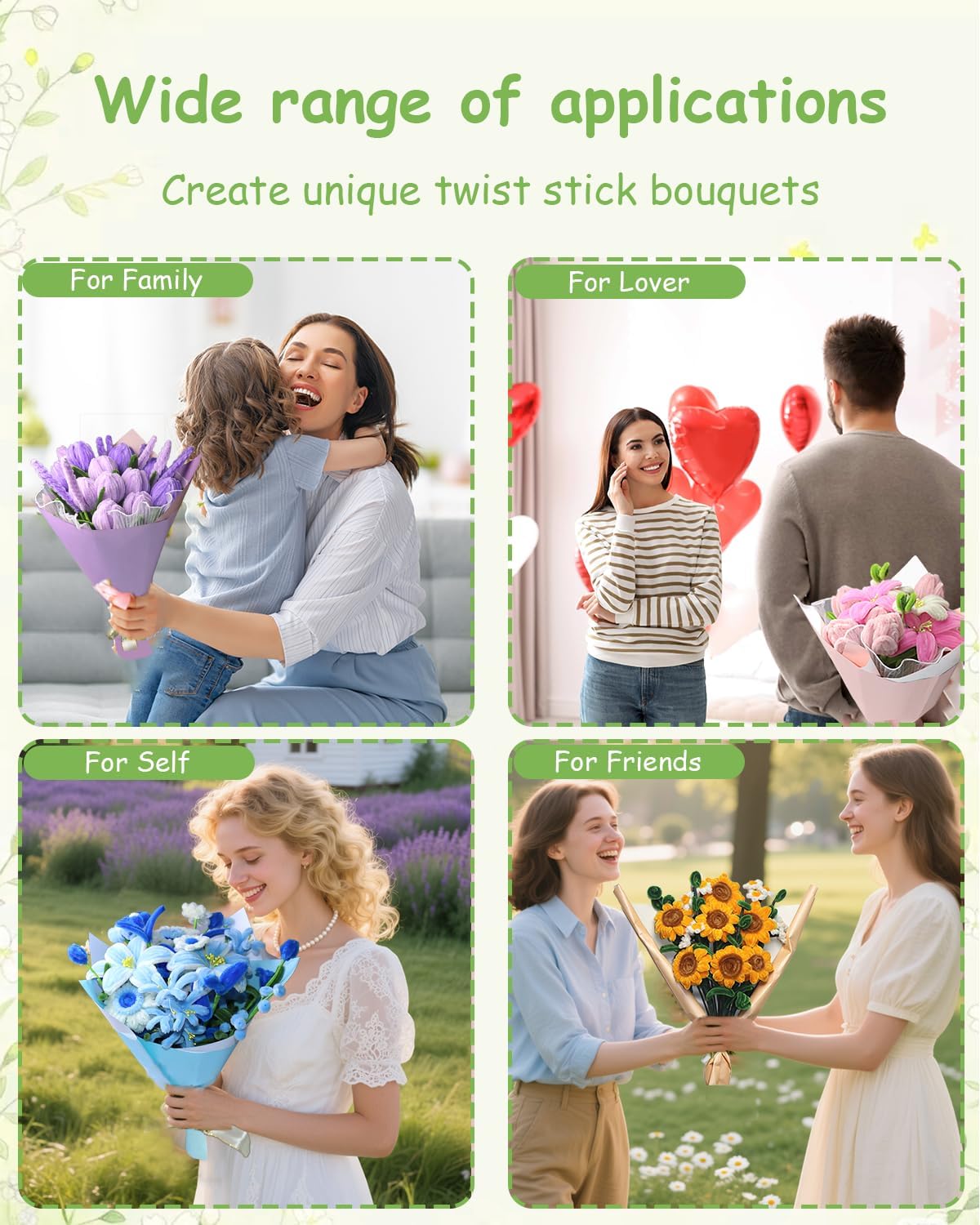 Pipe Cleaners, 400 Pieces Chenille Stems for Flower Bouquet Making, Fuzzy Sticks for DIY Projects, STEM Activities, Length 11.8 inches(30cm), Beginner-Friendly Birthday Gifts for Craft Lovers (Blue)