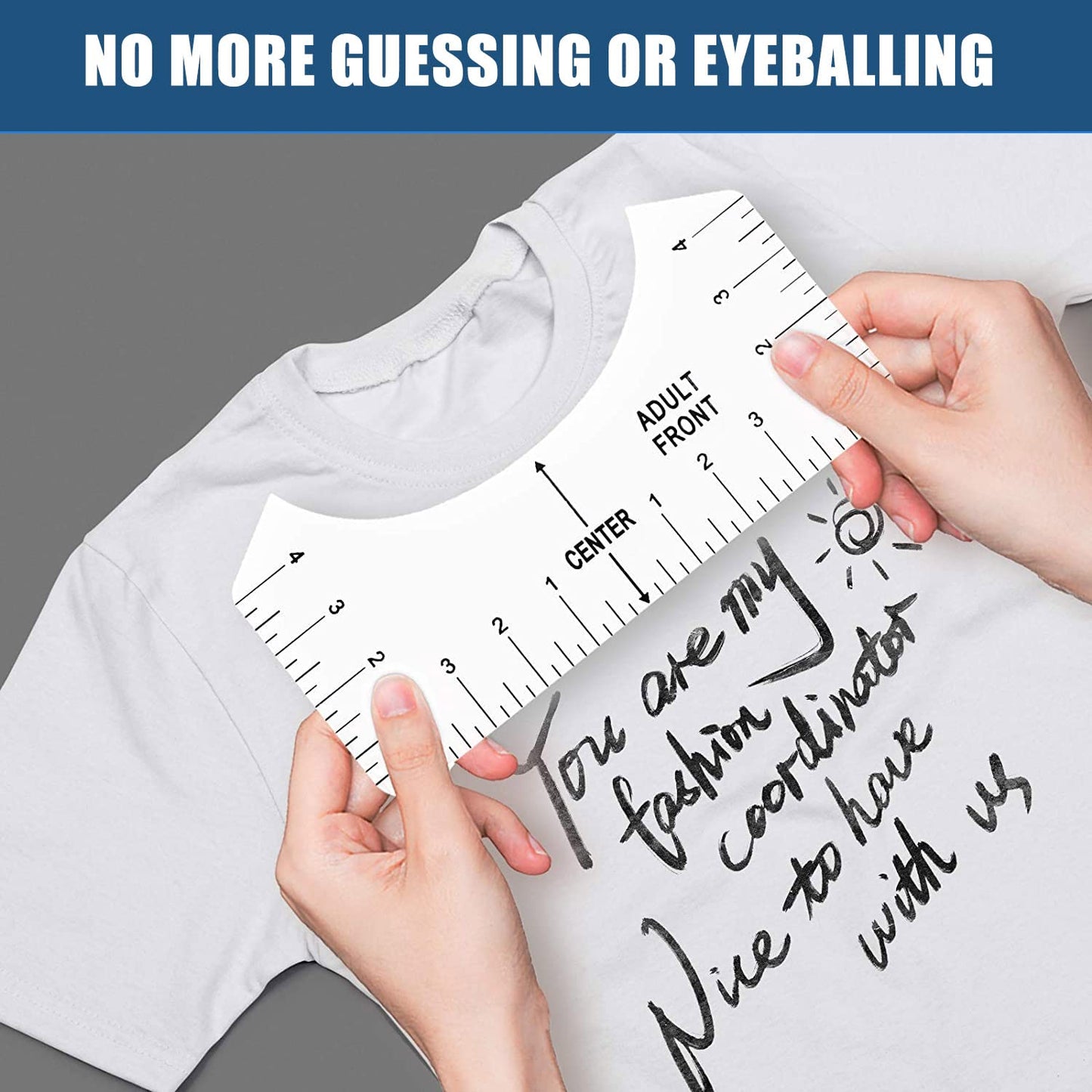 Vowlove Tshirt Ruler Guide for HTV Vinyl Heat Transfer Vinyl - T-Shirt Alignment Tool Shirt Centering Ruler Set Sublimation Blanks Accessories Tools Heat Press Tee Measurement Front Back