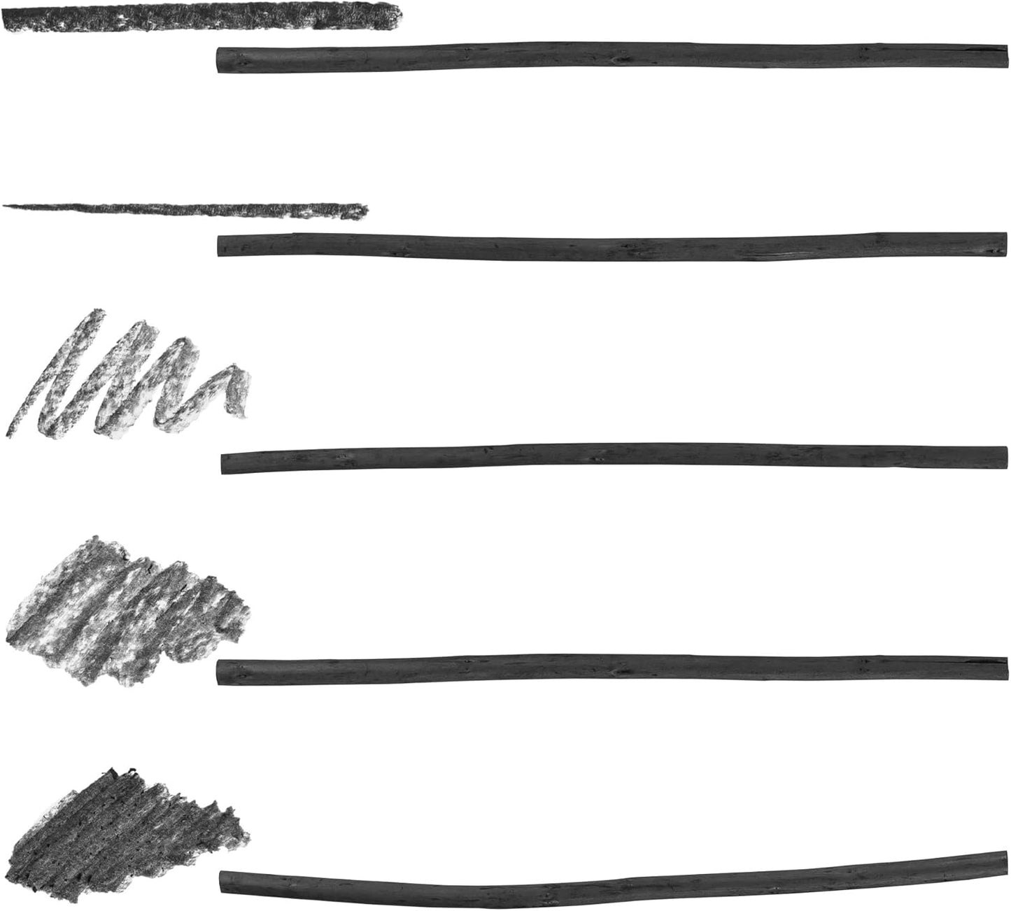 Pacific Arc Artist Vine Charcoal, Soft, Black 12 Pieces, Artist Vine Charcoal Sticks, Extra Soft and Smooth Drawing Charcoal