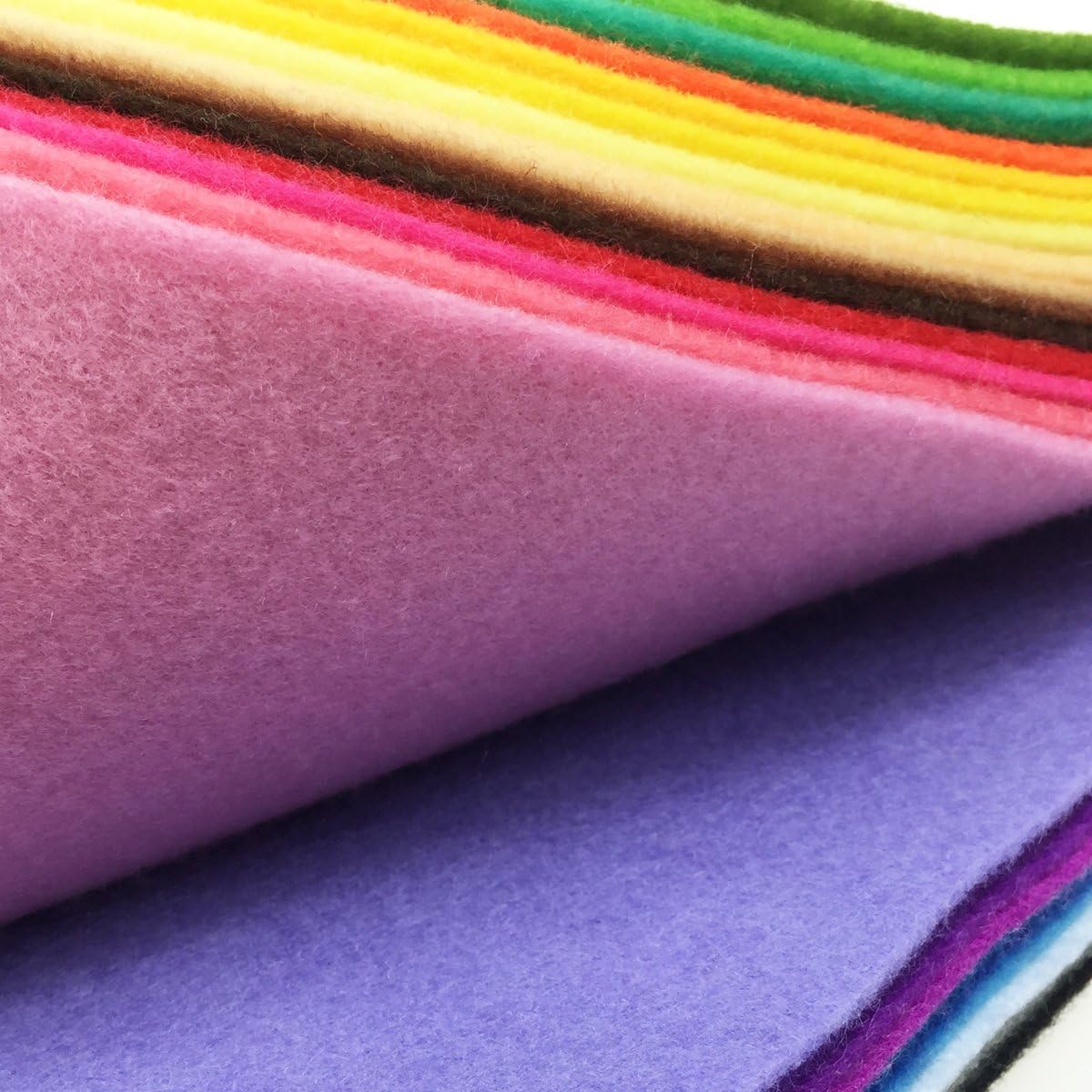 flic-flac 28pcs 8 x 8 inches (20cmx20cm) 1.4mm Thick Soft Felt Fabric Sheet Assorted Color Felt Pack DIY Craft Sewing Squares Nonwoven Patchwork