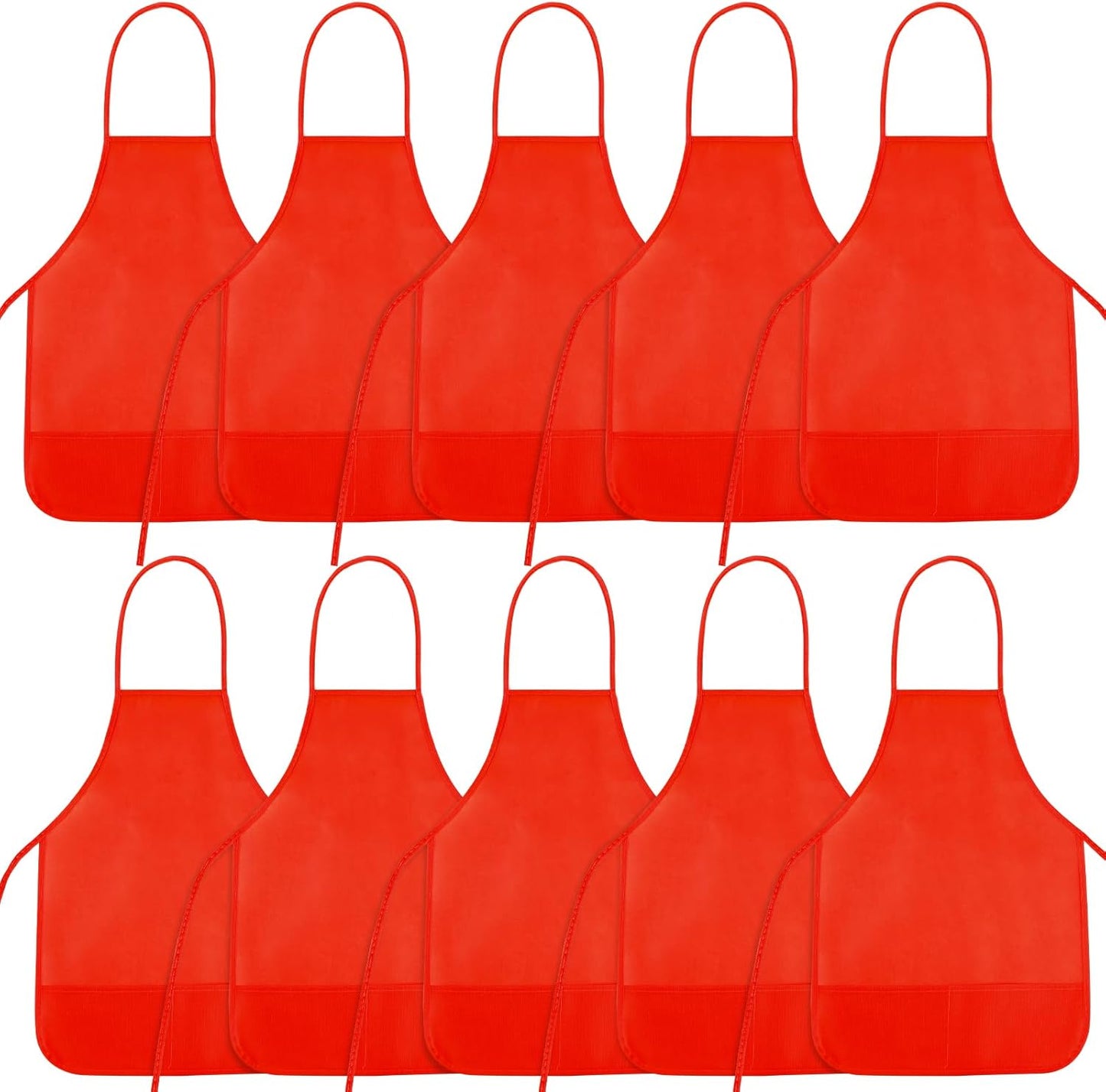 NACHLYNN 10/20/30 Pcs Kids Painting Apron Kid Art Aprons Toddler Paint Apron Smock with 2 Pockets for Cooking Painting Craft