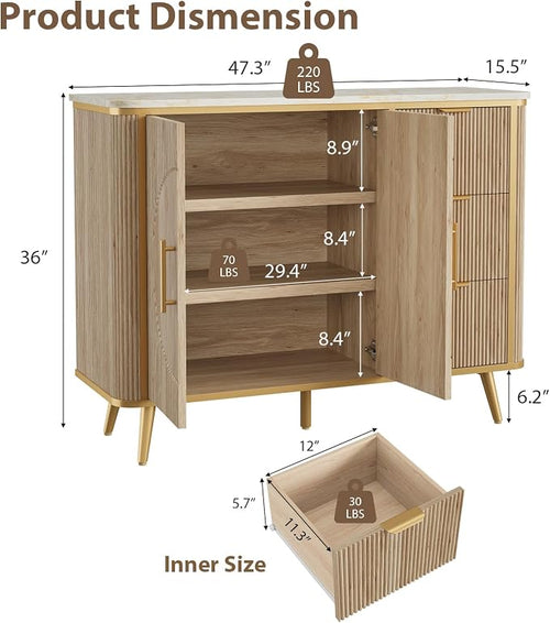 47.3" Modern Buffet Cabinet - Image 2