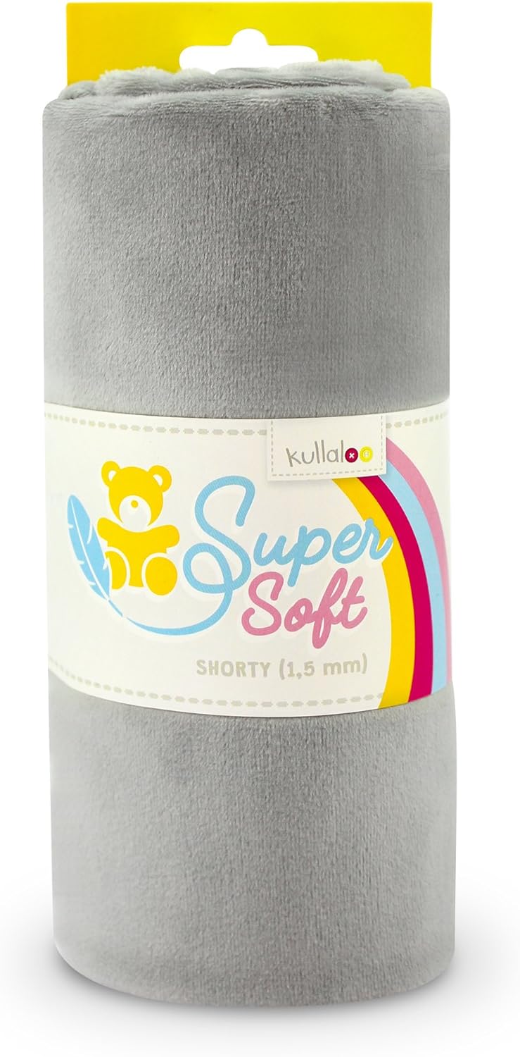 kullaloo Plush Fabric | Solid Silver Grey Minky Fabric for Sewing | Super Soft Cuddle Material | 39.5x29.5 | Plushies, Baby Blankets, Pillows, Dog Beds, Cat Beds, Beanie, Baby Accessories, Apparel