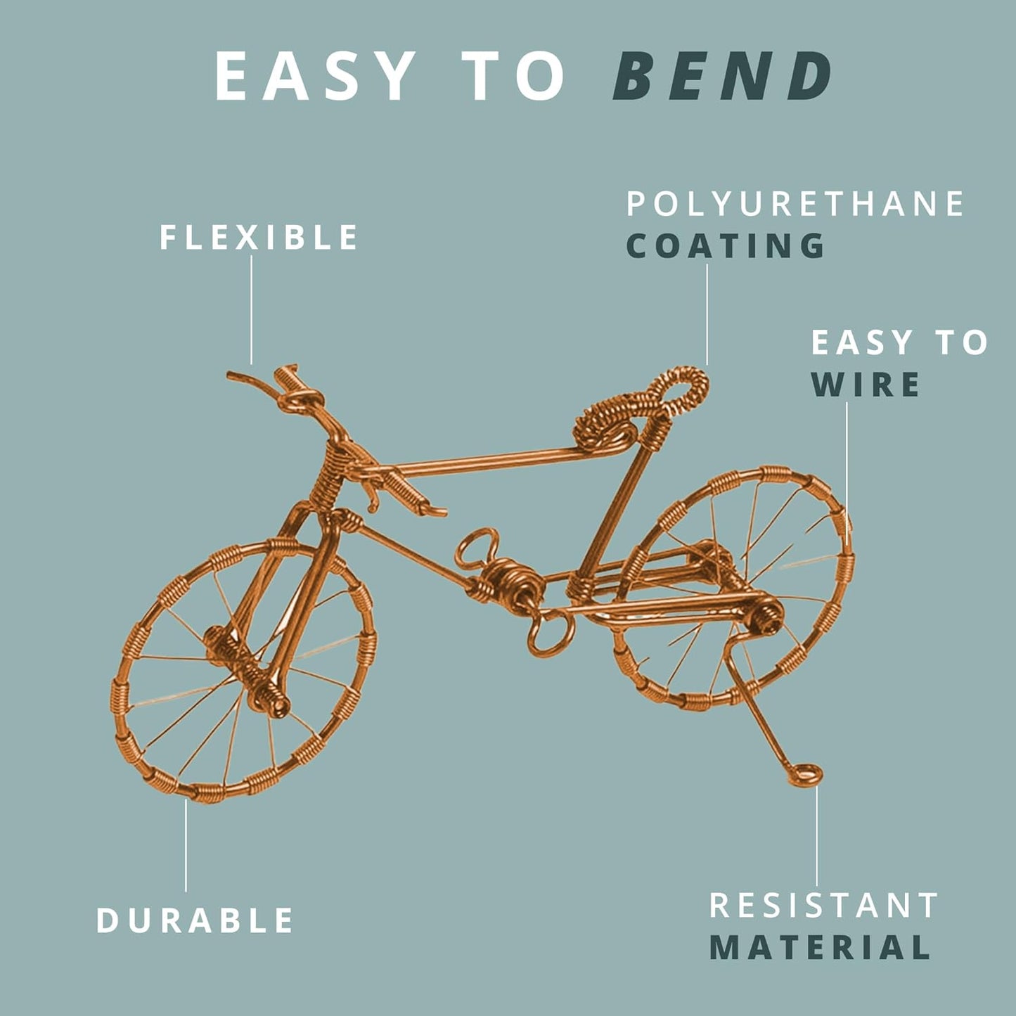 UTILE 18 20 22 24 Gauge 24 ft 99.9% Pure Soft Copper Wire for Electroculture Gardening, Jewelry Making, Crafting Wire Bendable, Plant Wire (Copper 18)