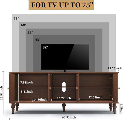 3More 67" Mid Century Modern TV Stand - Image 2