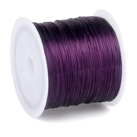 328FT Jewelry Wire 26 Gauge Tarnish-Resistant Copper Beading Wires Roll Bulk for DIY Crafts Jewelry Making, Purple Wire