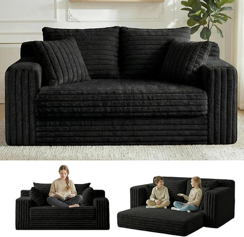 3-in-1 Convertible Sofa Bed: Boneless Loveseat Sleeper & Folding Couch Bed by Winzoo