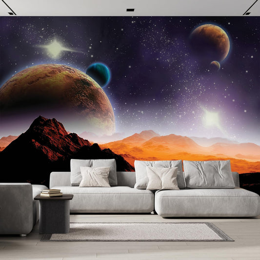 wall26 Wall Sticker/Wall Mural Peering into a Vibrantly Colored Space, Not Peel and Stick, Non-Woven Wallpaper Decorative for Bedroom, Living Room,Office - 132x144 inches