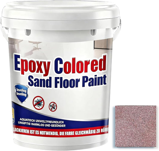 Epoxy Colored Sand Floor Paint, Epoxy Floor Paint for Concrete, High Gloss Marble Effect Coating, Waterproof Non-Slip Concrete Paints, Suitable for Indoor/Outdoor Use (Pink,640 oz/20 kg)