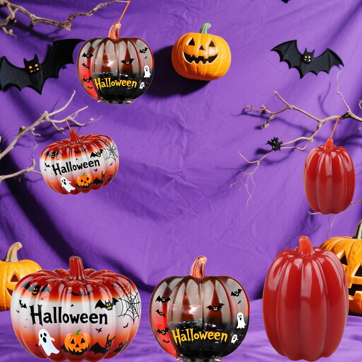 3Pack Mini 3D Pumpkin Molds for Resin, Resin Pumpkin Mold, Pumpkins Silicone Mold for Epoxy Resin, Handmade Soap, Candle, Halloween Silicone Molds