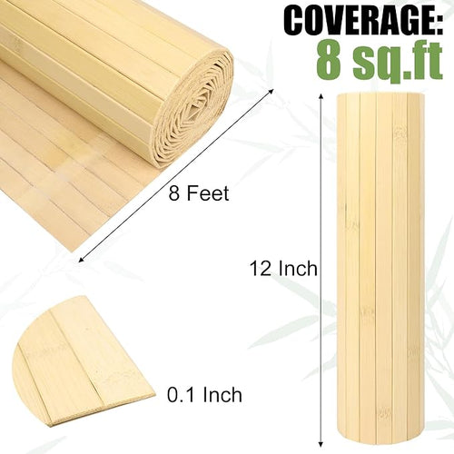 2 Pack Bamboo Wall Panel for Interior Wall Decor, Renewable Pole Wrap - Image 2