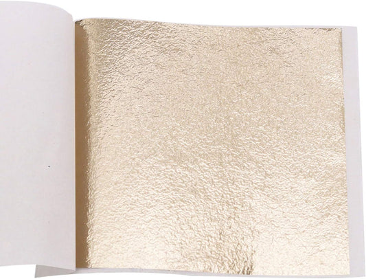 KINNO Gold Leaf Sheets for Art, 100 Sheets Antique Gold Foil for Home, Wall, Frame, Ceiling, Furniture Decoration, 3.15 by 3.35 Inches