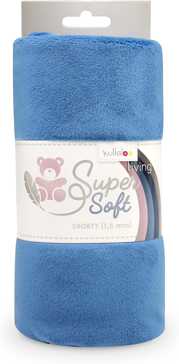 kullaloo Plush Fabric | Solid Dusk Blue Minky Fabric for Sewing | Super Soft Cuddle Material | 39.5x29.5 | Plushies, Baby Blankets, Pillows, Dog Beds, Cat Beds, Beanies, Baby Accessories, Apparel
