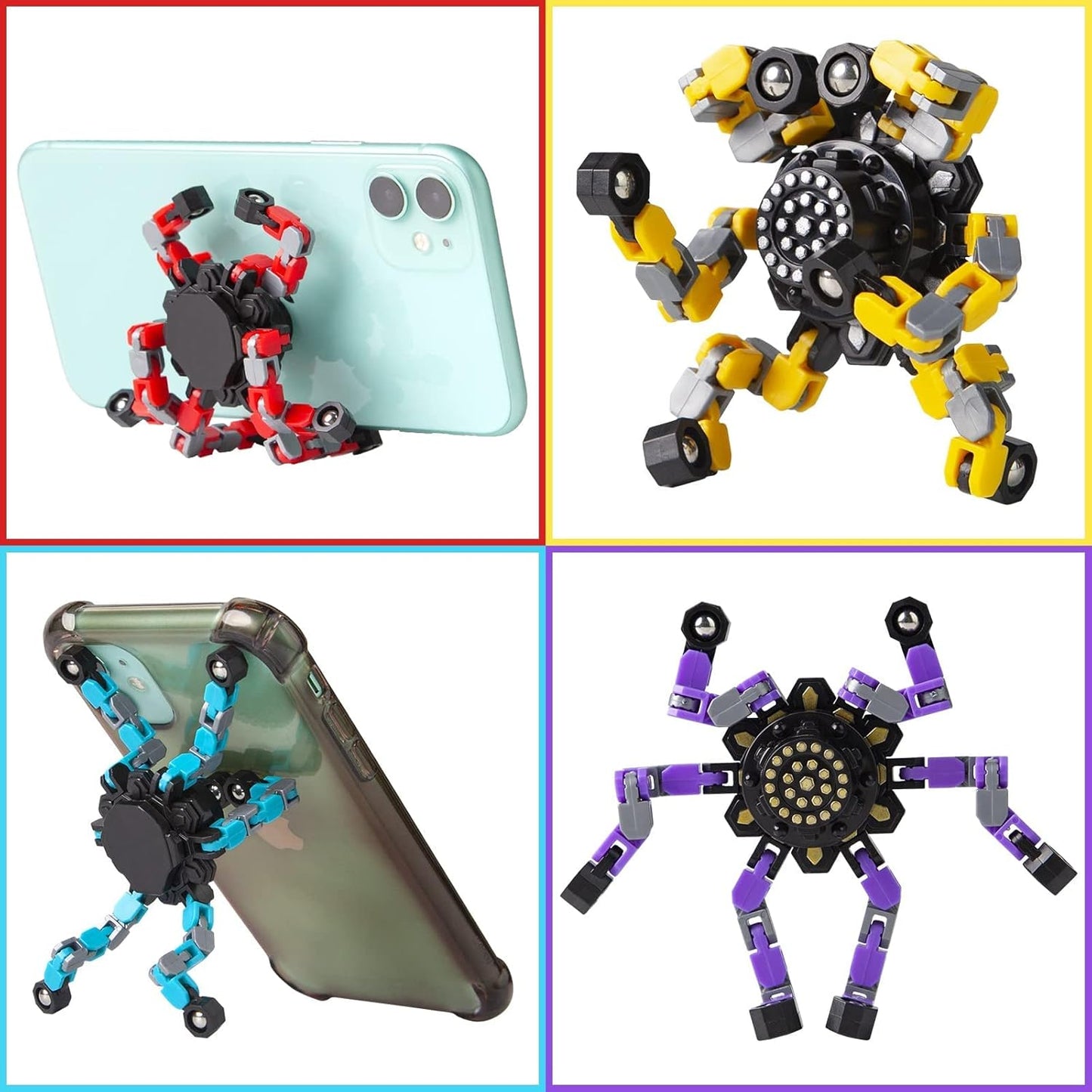 Transformable Fidget Spinners 32 Pcs for Kids and Adults Stress Relief Sensory Toys for Boys and Girls Fidget Toy Classroom Party Favors for Kids 4-8 8-12, Goodie Bag Stocking Stuffers Gifts