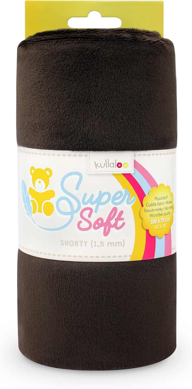 kullaloo Plush Fabric | Solid Chocolate Minky Fabric for Sewing | Super Soft Cuddle Material | 39.5x29.5 | Plushies, Baby Blankets, Pillows, Dog Beds, Cat Beds, Beanies, Baby Accessories, Apparel