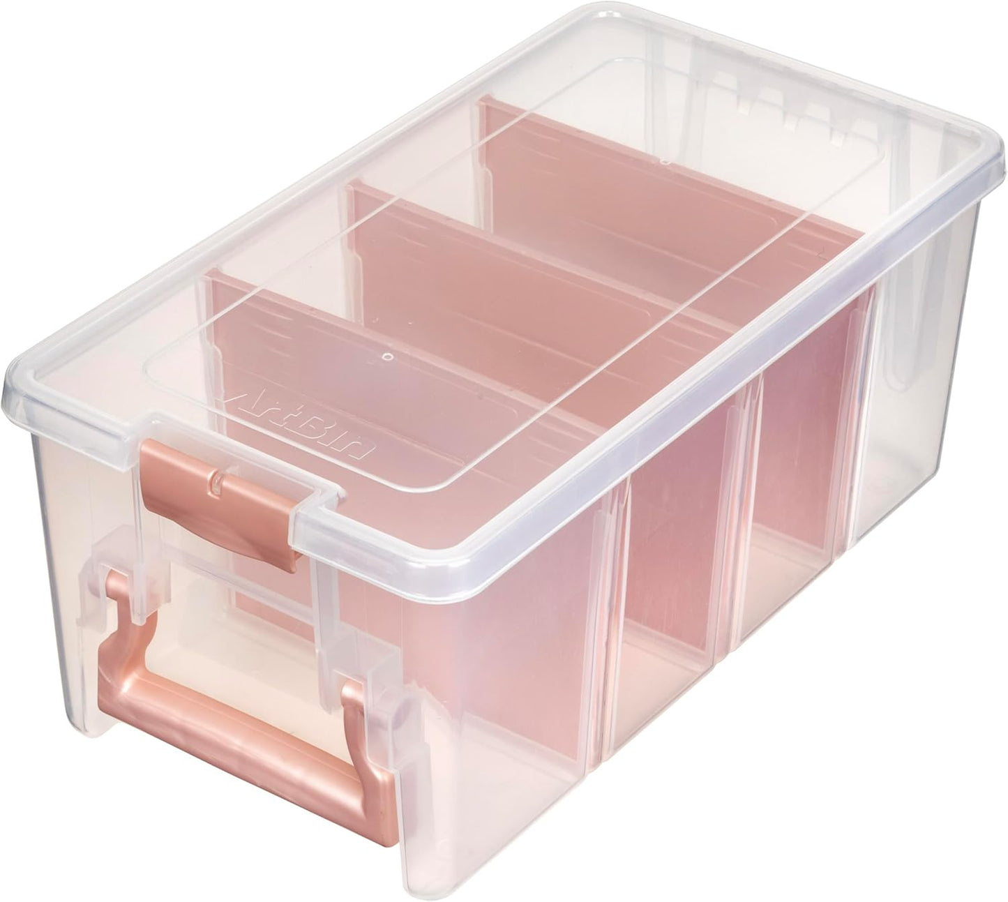 ArtBin Semi Satchel Portable Craft Organizer with 3 Dividers - Clear Plastic Storage Case for Art & Craft Supplies