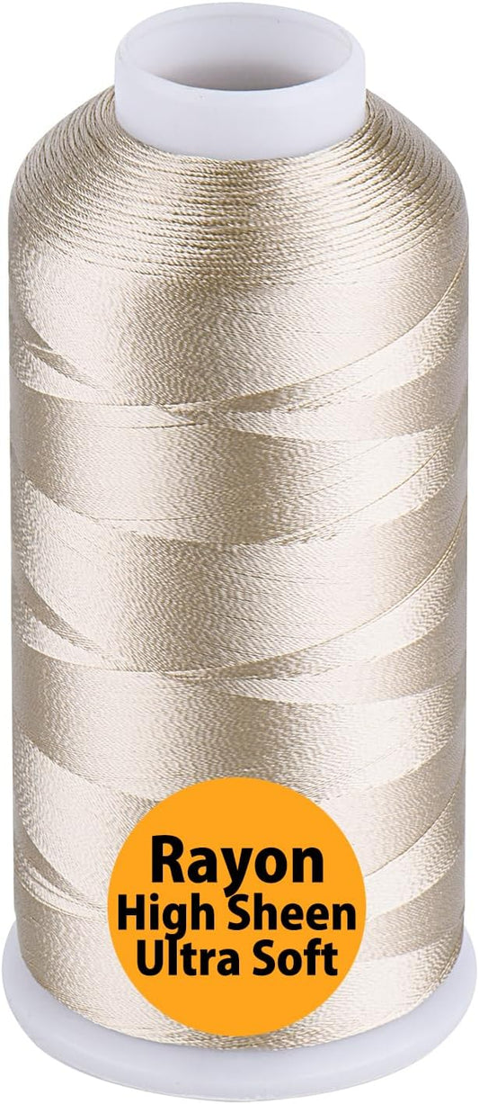 Simthread Rayon Embroidery Thread 5500 Yards, 40wt 100% Rayon Viscose for Commercial and Domestic Machines - Pussywillow 1060