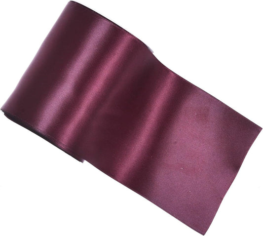 YAMA Burgundy Double Faced Satin Ribbon, 4 Inch 5 Yards, Great for Crafts Bows Flower Bouquet Wedding Home Decor Gift Wrapping