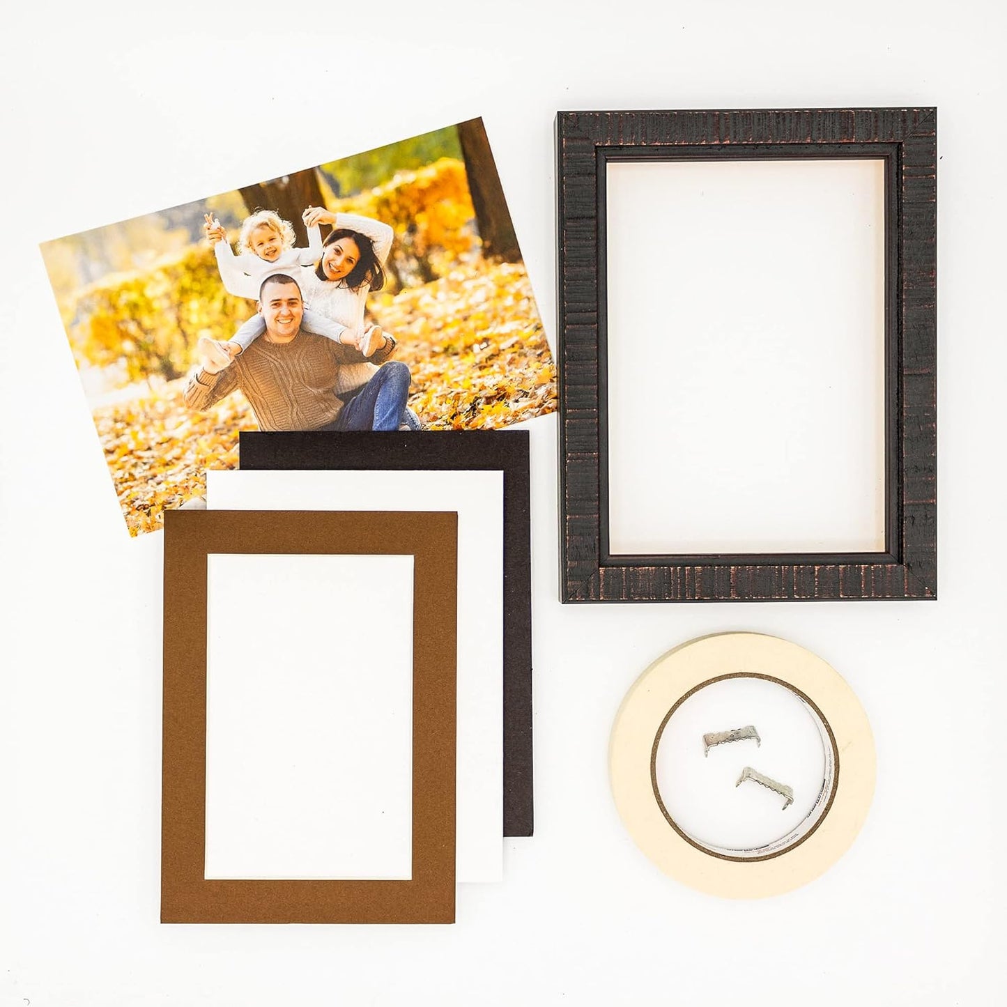8x10 Mat for 6x8 Photo - Precut Aged Oak Brown Picture Matboard for Frames 8 x 10 Inches - Bevel Cut Matte to Display Art 6 x 8 Inches - Acid Free Pack of 10 MATS with Backing Boards & Clear Bags