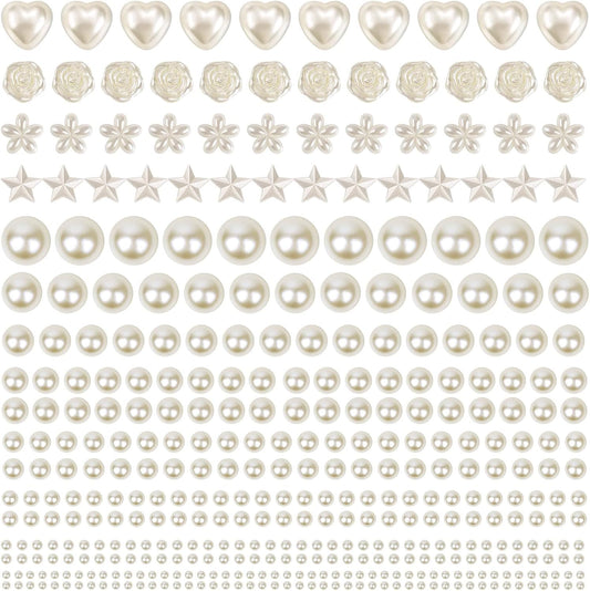 shynek 4326Pcs Self Adhesive Pearl Stickers for Crafts, Stick on Pearls Gems for Hair, Face, Makeup, Crafts, Assorted Styles and Sizes