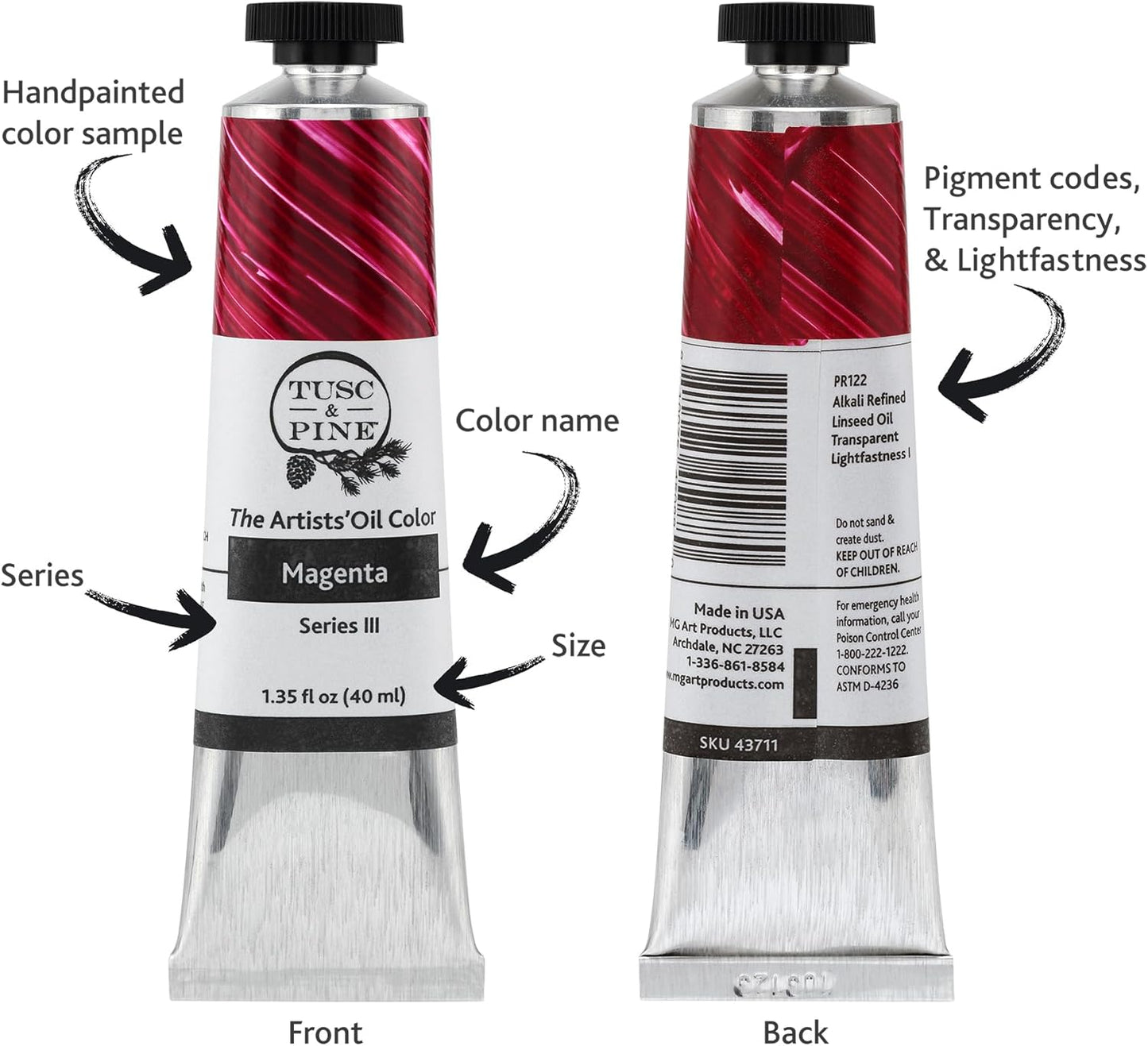 Tusc & Pine Artist Oil Paint - Luminous Turquoise, 150 ml, Non-Yellowing, Rich & Creamy Consistency, Maximum Pigment Load, Small Batch Milled Oil Paints Made in the USA for Professional Artists