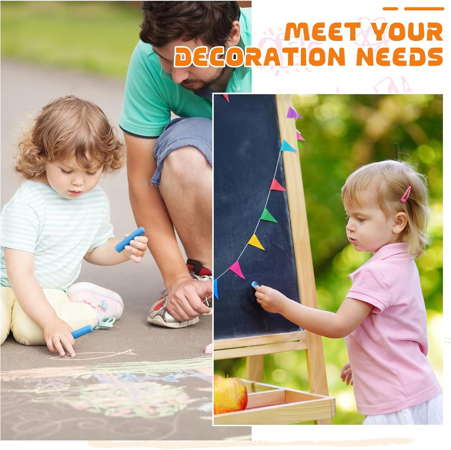 40 Pcs Sidewalk Chalks for Kids Non Toxic Jumbo Chalk for Party Gift Outdoor Art Classroom Play Painting (Blue)