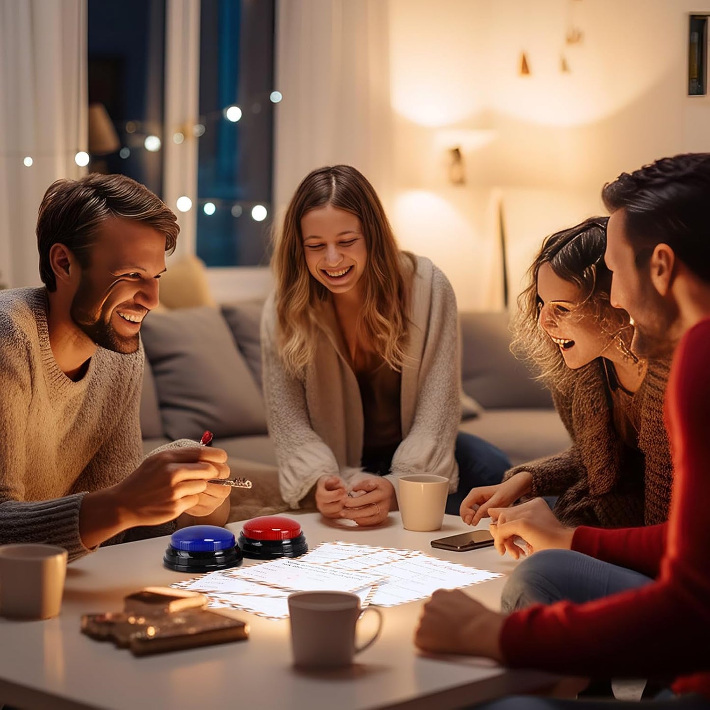 Thanksgiving Day Friendly Feud Game with 2 Answer Buzzers, Fall Holiday Feud Cards for Family Game Night Fun Trivia Quiz for Autumn Pumpkin Party Office Class Groups Team Building