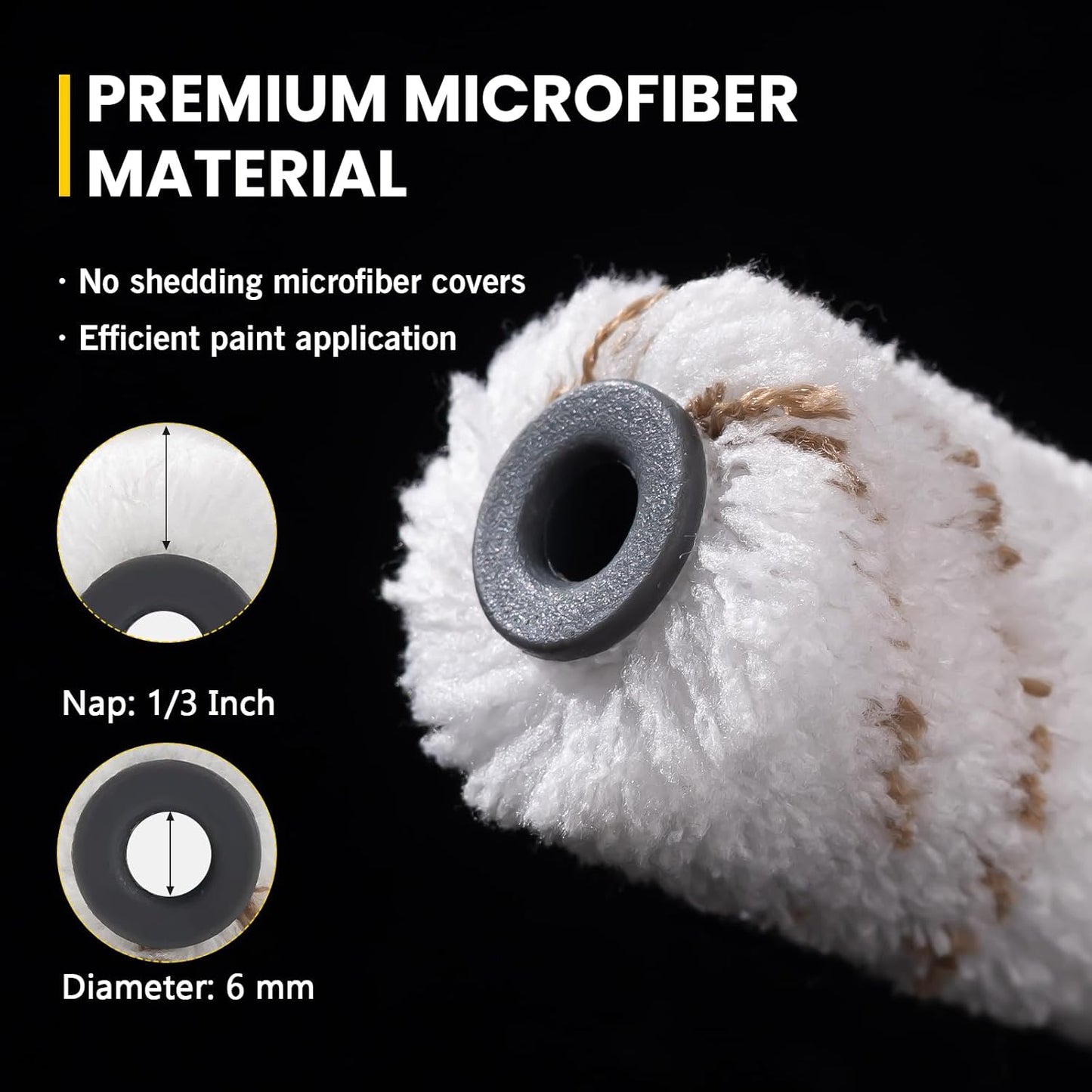 Mister Rui Microfiber Paint Roller Covers, 20 Pack 4 Inch Microfiber Roller Covers with Roller Frame, Mini Rollers for Painting, Small Roller Cover Use with All Paints and Stains