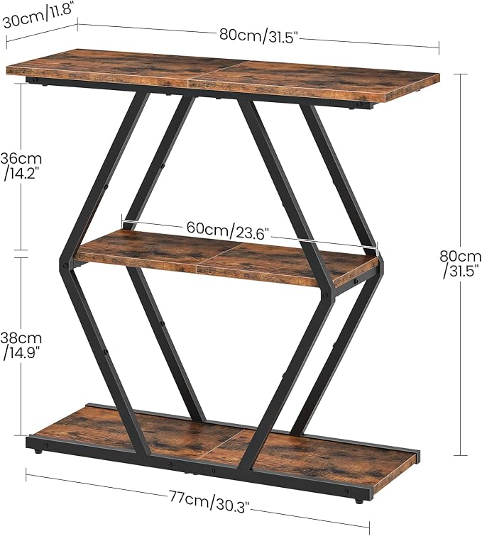 CHOEZON 3-Tier Console Table, Entryway Table, Sofa Table - Image 2