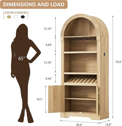 71" Tall Arched Wine Bar Cabinet - Image 2