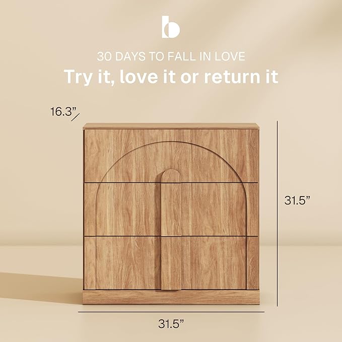 BELLEZE Bookcase with 3 Drawers, Modern Book Shelf with Wide Wooden Handle - Image 2
