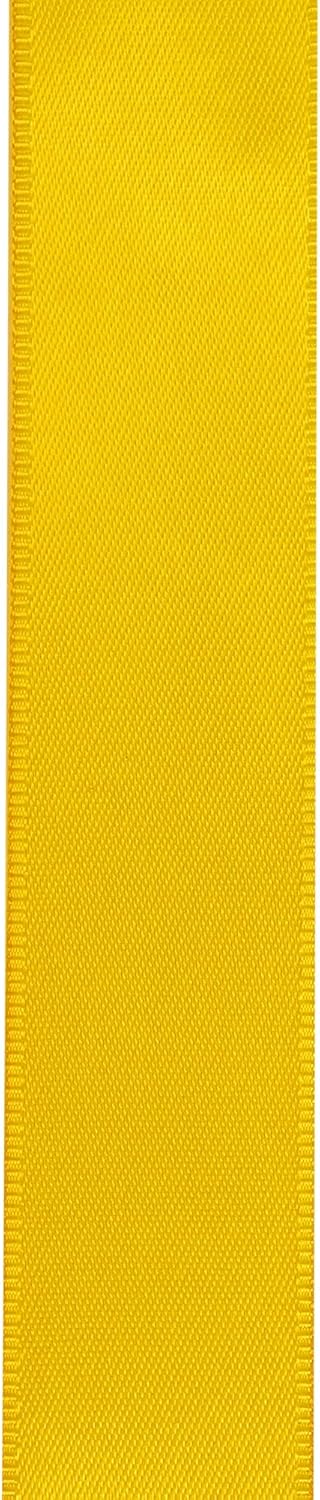 LIUYAXI Yellow Stain Ribbon, 1-1/2" X Continuous 50 Yards, Double Faced Fabric Ribbon Perfect for Gift Wrapping Wedding Birthday Party Chair Sash Christmas Hair Floral Craft Sewing