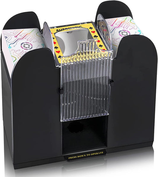 Nileole 6 Decks Automatic Card Shuffler, Battery-Operated for UNO,Phase10, Texas Hold'em, Poker, Home Card Games, Blackjack, Party Club