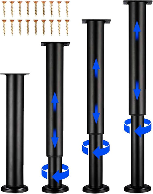 4 Pcs Adjustable Height Bed Support Furniture Legs by Olldag