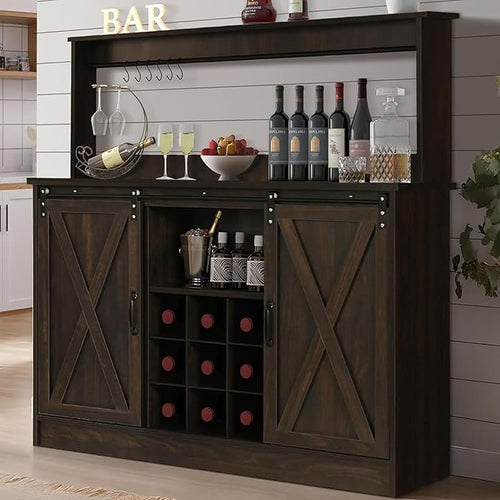 4ever2buy Farmhouse Coffee Bar Cabinet by 4ever2buy