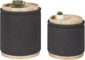 PINPLUS Round Ottoman with Storage Set of 2, Storage Ottoman with Tray by PINPLUS