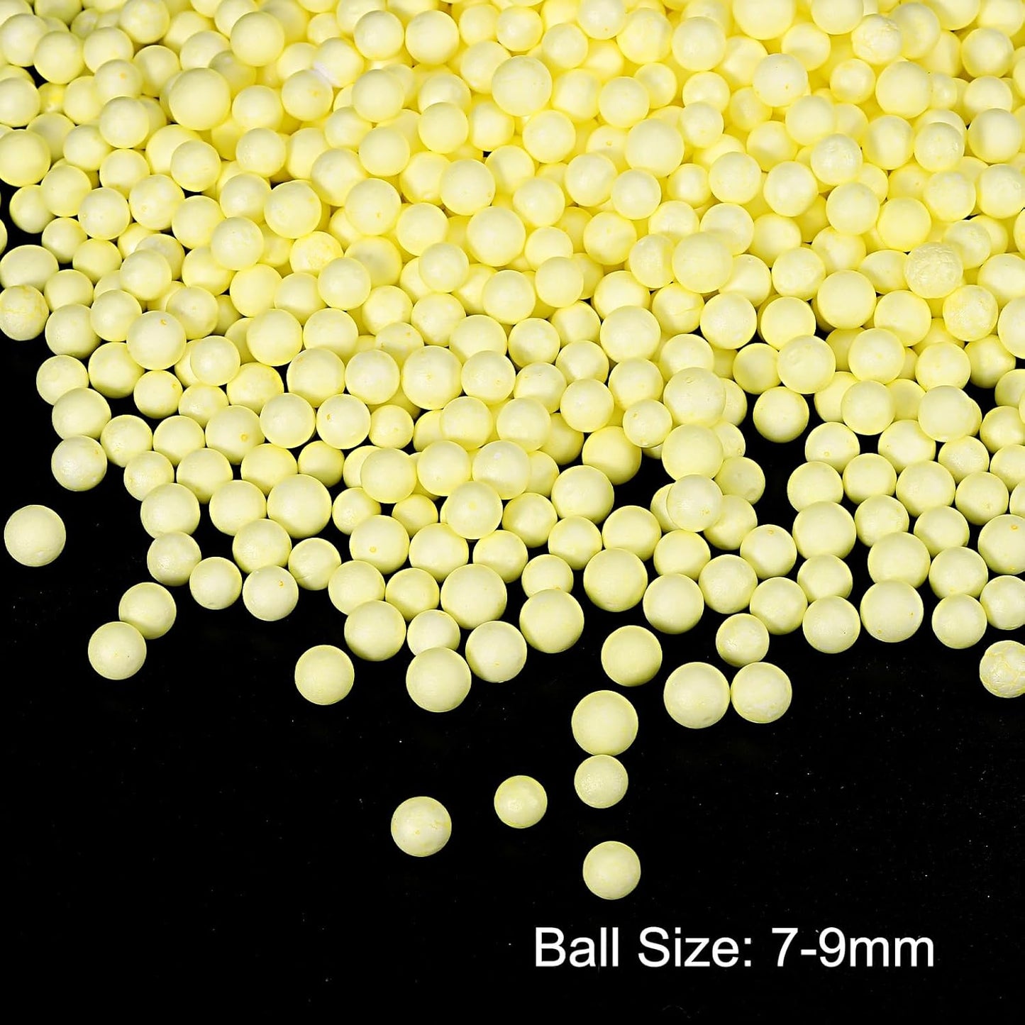 MECCANIXITY Foam Beads Foam Balls 7-9mm for Wedding and Party Decorations, Tiny Packing Balls, Arts DIY Crafts Supplies (Yellow,1 Pack Approx 3000pcs)