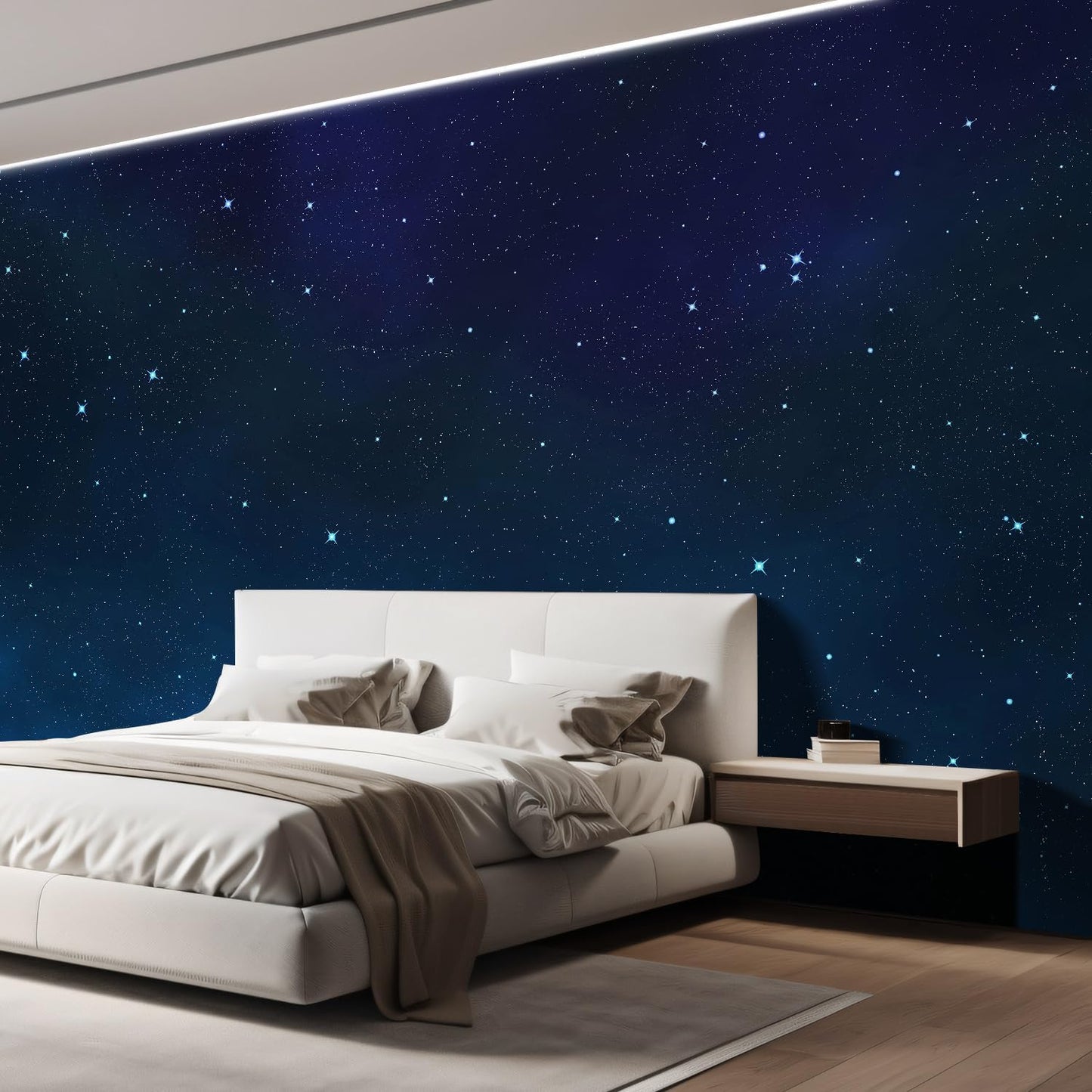 wall26 Wall Sticker/Wall Mural Beautiful Scenery of The Starry Night, Not Peel and Stick, Non-Woven Wallpaper Decorative for Bedroom, Living Room, Office - 99x96 inches