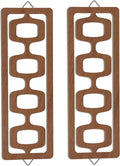 CroBlissful 2 Pcs Mid Century Modern Wall Art Wood Mid Century Elegance Decor by CroBlissful