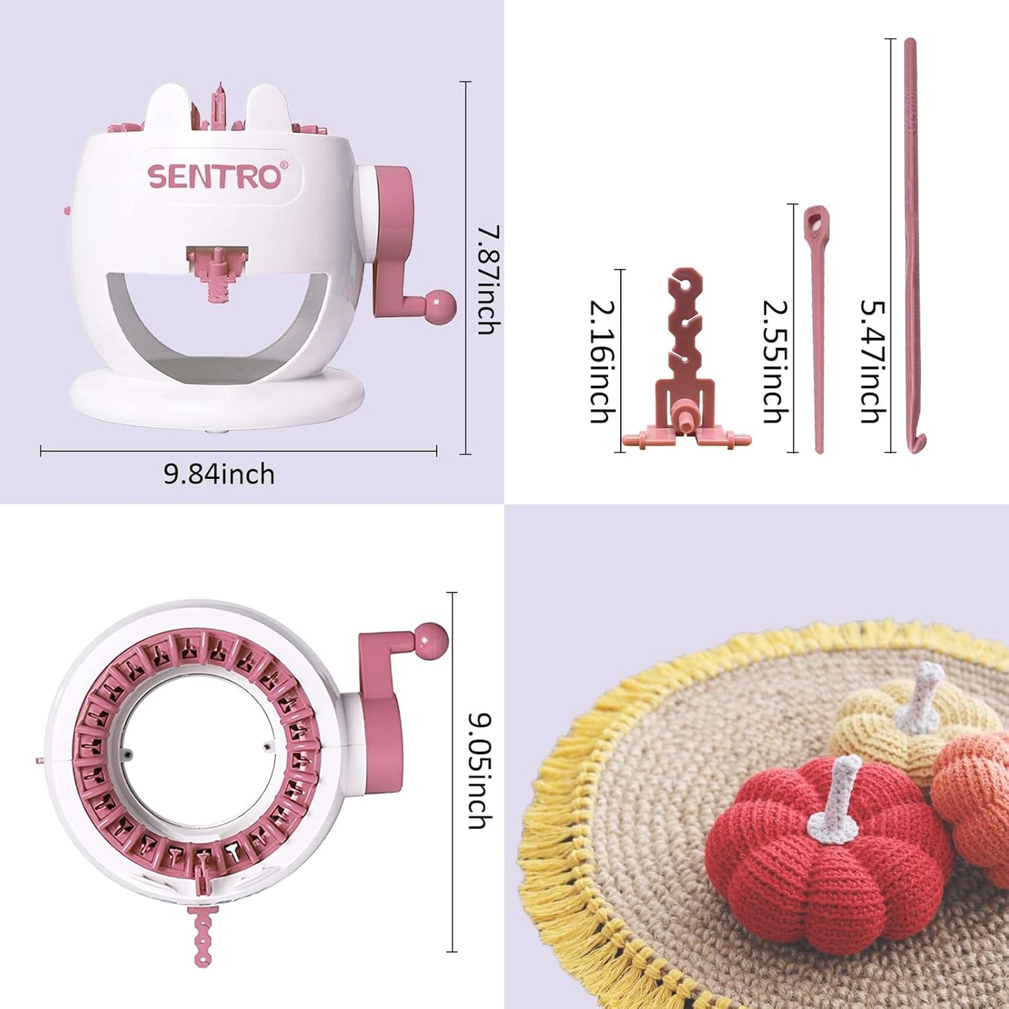 SENTRO Knitting Machine, 22 Needle Knitting Machines, Smart Knit Loom Machine, Circular Weaving Crochet Knitting Loom Machine Kit, DIY Knitting Crochet Machine for Adults and Kids ﻿