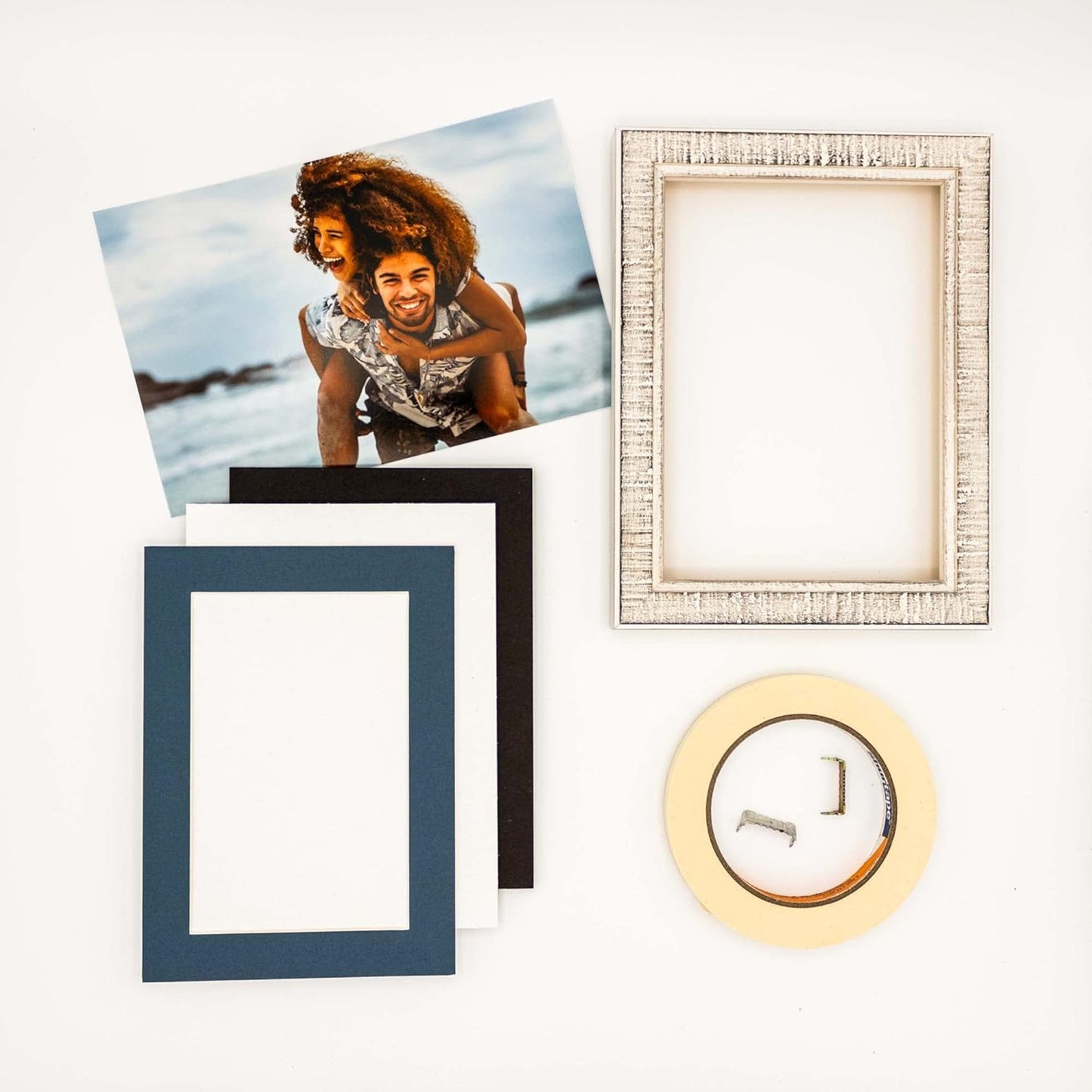 Pack of Ten 8x10 Mats Bevel Cut for 5x8 Photos - Acid Free Steel Blue Precut Matboards for Pictures, Photos, Framing - 4-ply Thickness