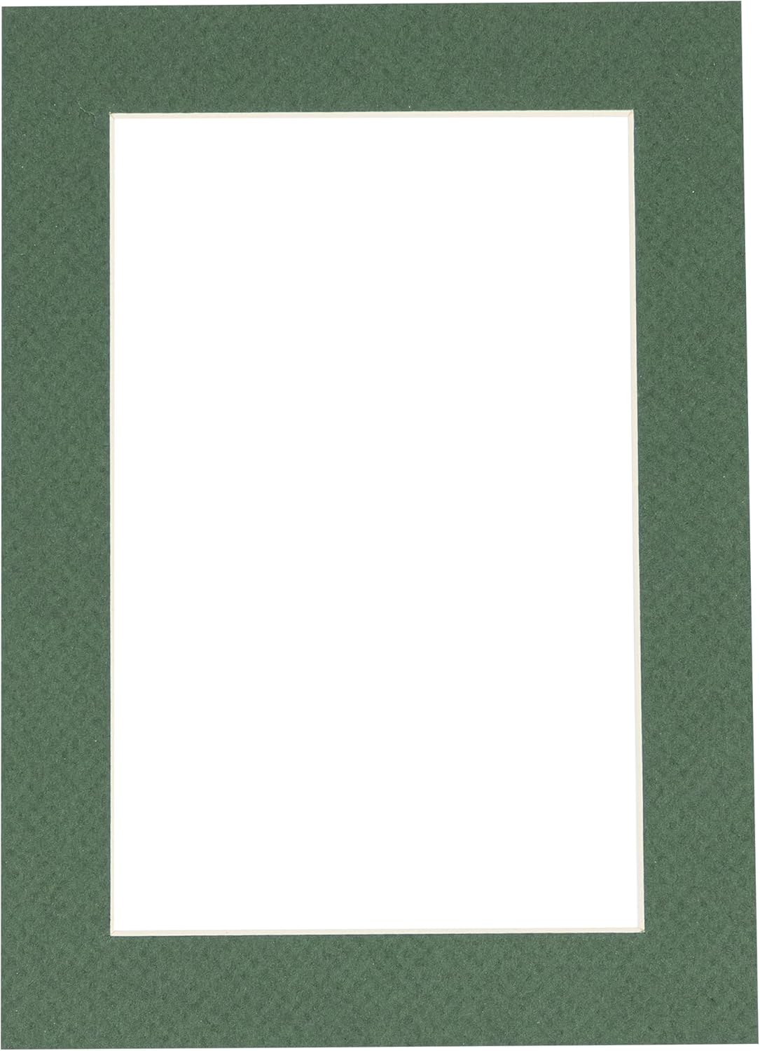 8x10 Mat Bevel Cut for 5x8 Photos - Acid Free Hunter Green Precut Matboard - For Pictures, Photos, Framing - 4-ply Thickness