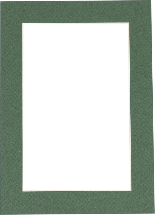 8x10 Mat Bevel Cut for 5x8 Photos - Acid Free Hunter Green Precut Matboard - For Pictures, Photos, Framing - 4-ply Thickness
