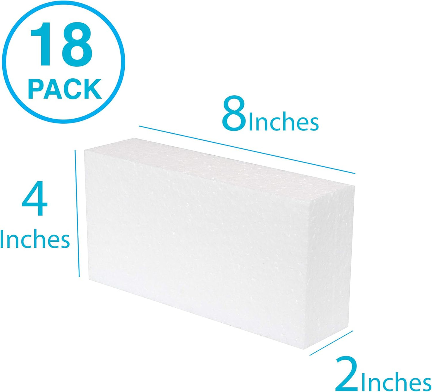 Silverlake 8x4x2 Craft Foam for Styrofoam Block Projects (18-Pack)