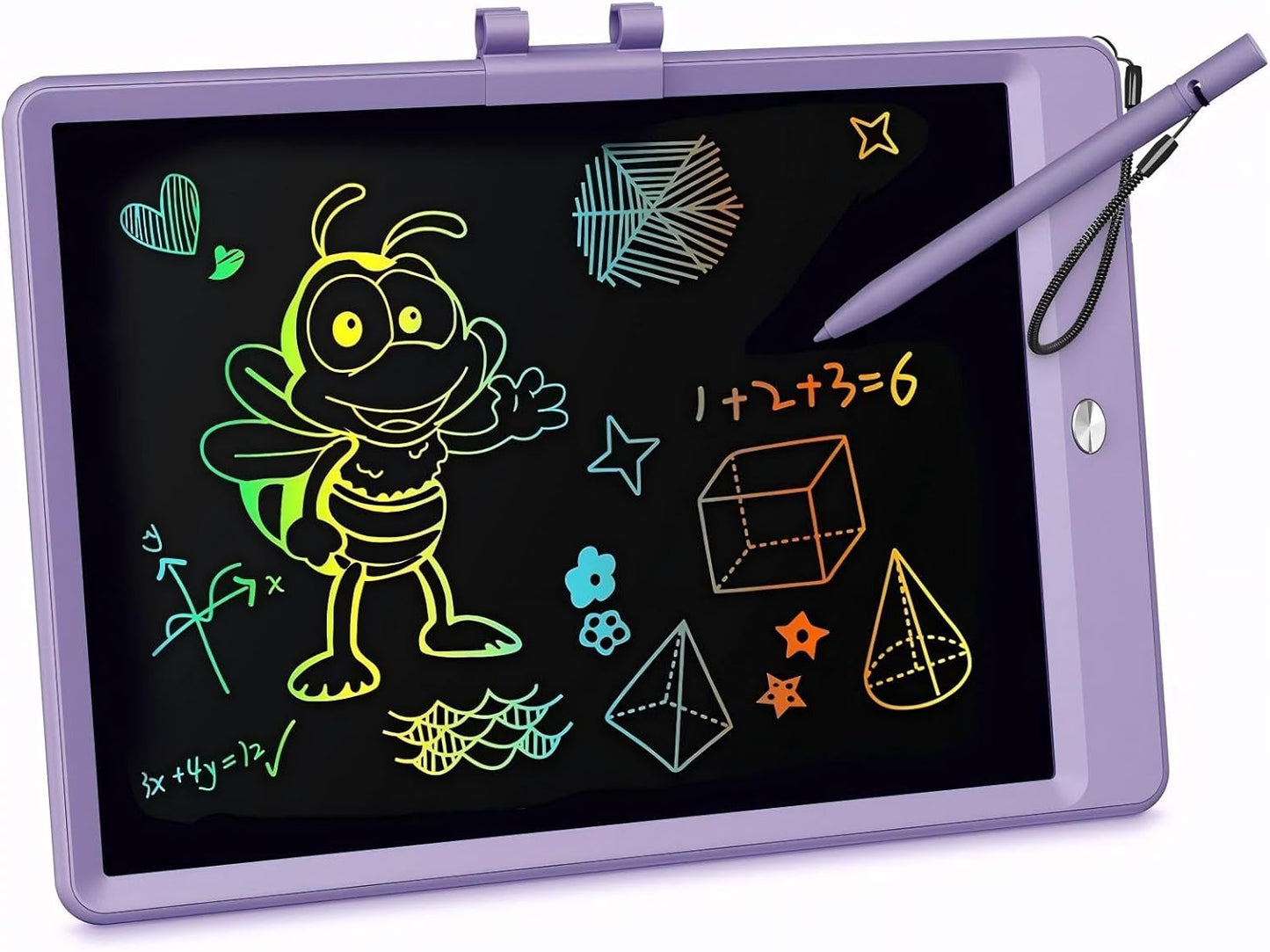 KOKODI LCD Writing Tablet, 10 Inch Colorful Toddler Doodle Board Drawing Tablet, Erasable Reusable Electronic Drawing Pads, Educational and Learning Toy for 3-6 Years Old Boy and Girls(Purple)